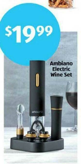 Aldi Ambiano Electric Wine Set offer