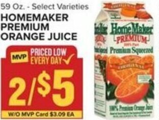 Food Lion Homemaker Premium Orange Juice 59 oz offer