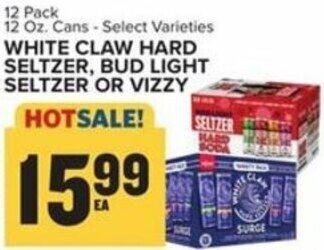 Food Lion White Claw Hard Seltzer, Bud Light Seltzer Or Vizzy offer