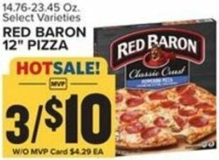 Food Lion Red Baron 12" Pizza offer