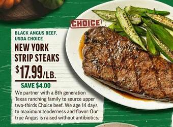 Central Market New York Strip Steaks offer