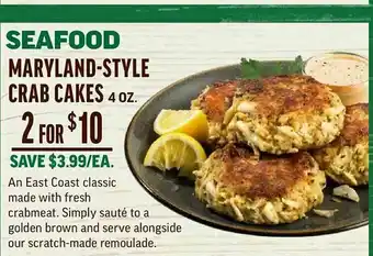 Central Market Seafood Maryland Style Crab Cakes offer