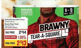 Quilted Northern Bath Tissue, Brawny Paper Towel