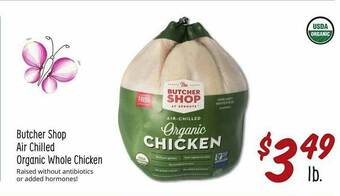 Sprouts Farmers Market Butcher Shop Air Chilled Organic Whole Chicken offer