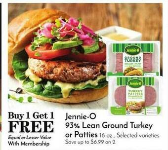 Pavilions Jennie-O 93% Lean Ground Turkey Or Patties offer