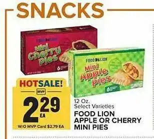 Food Lion Select Varieties Food Lion Apple Or Cherry Mini Pies offer