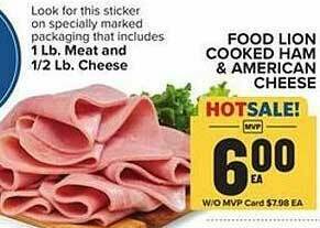 Food Lion Food Lion Cooked Ham & American Cheese offer