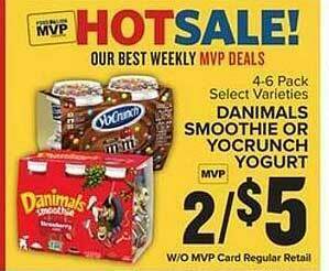 Food Lion Select Varieties Danimals Smoothie Or Yocrunch Yogurt offer