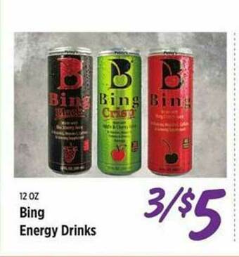Rouses Bing Energy Drinks offer