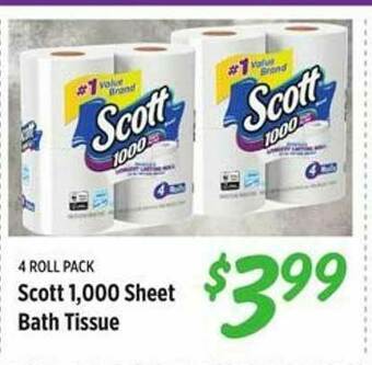 Rouses Scott 1,000 Sheet Bath Tissue offer
