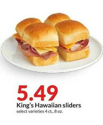 Hy-Vee King's Hawaiian Sliders offer