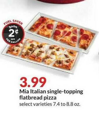 Hy-Vee Mia Italian Single-Topping Flatbread Pizza offer