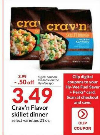 Hy-Vee Crav'n Flavor Skillet Dinner offer