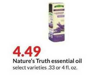 Hy-Vee Nature's Truth Essential Oil offer