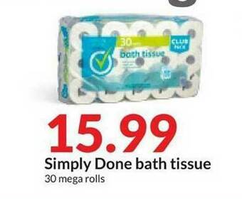 Hy-Vee Simply Done Bath Tissue offer