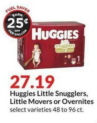 Hy-Vee Huggies Little Snugglers, Little Movers Or Overnites offer