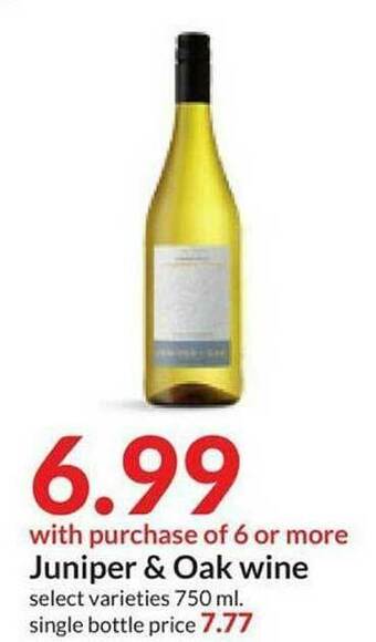 Hy-Vee Juniper & Oak Wine offer