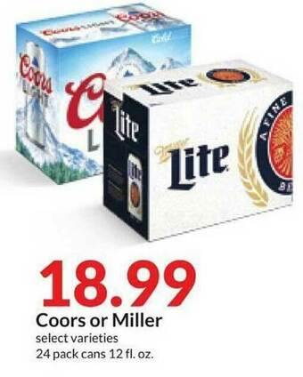 Hy-Vee Coors Or Miller offer