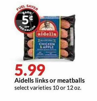 Hy-Vee Aidells Links Or Meatballs offer