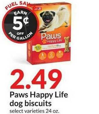 Hy-Vee Paws Happy Life Dog Biscuits offer