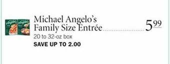 Publix Michael Angelo's Family Size Entrée offer