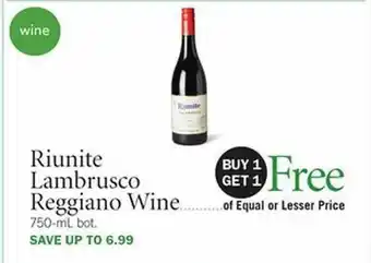 Publix Riunite Lambrusco Reggiano Wine offer