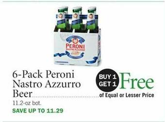 Publix 6-Pack Peroni Nastro Azzurro Beer offer