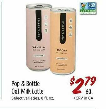 Sprouts Farmers Market Pop & Bottle Oat Milk Latte offer