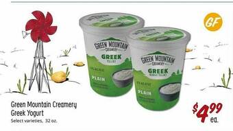Sprouts Farmers Market Green Mountain Creamery Greek Yogurt offer