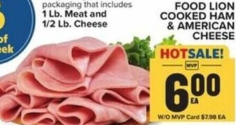 Food Lion Food Lion Cooked Ham & American Cheese offer