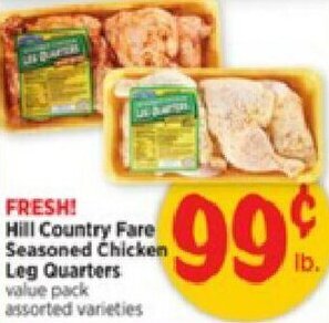 H-E-B Hill Country Fare Seasoned Chicken Leg Quarters offer