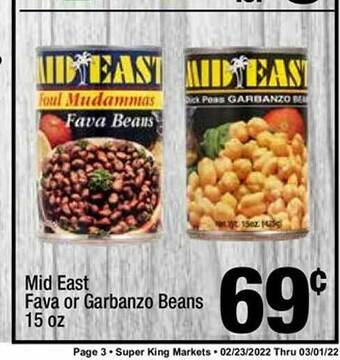 Super King Markets Mid East Fava Or Garbanzo Beans offer