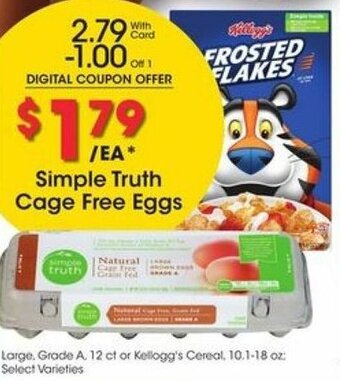 Kroger Simple Truth Cage Free Eggs offer
