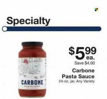 Fairway Store Market Carbone Pasta Sauce offer