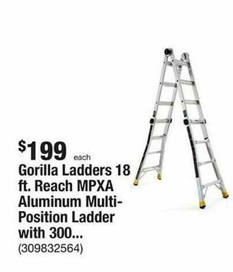 The Home Depot Gorilla Ladders 18 Ft. Reach Mpxa Aluminum Multi-position Ladder With 300... offer
