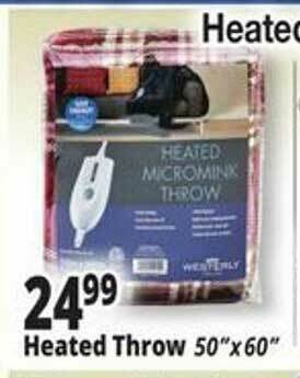 Ocean State Job Lot Heated Throw 50 offer