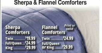 Ocean State Job Lot Sherpa & Flannel Comforters offer