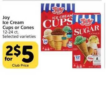 Vons Joy Ice Cream Cups Or Cones offer