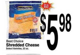 Super Saver Best Choice Shredded Cheese offer