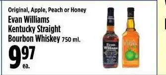 KTA Super Stores Original, Apple, Peach Or Honey Evan Williams Kentucky Straight Bourbon Whiskey offer