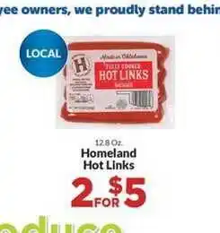 Homeland Market Homeland Hot Links offer