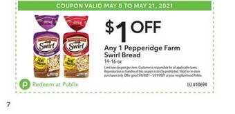 Publix Pepperidge Farm Swirl Bread offer