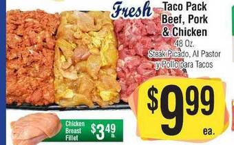 Taco Pack Beef, Pork & Chicken