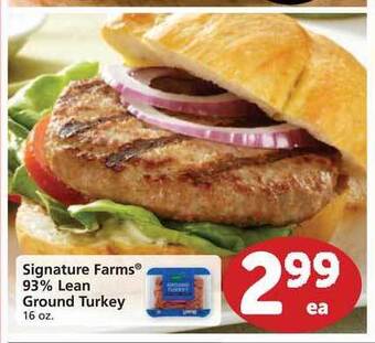 Albertsons Signature Farms 93% Lean Ground Turkey offer
