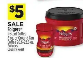 Dollar General Folgers Instant Coffee Or Ground Van Coffee offer