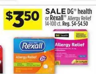 Dollar General Health Or Rexall Allergy Relief offer