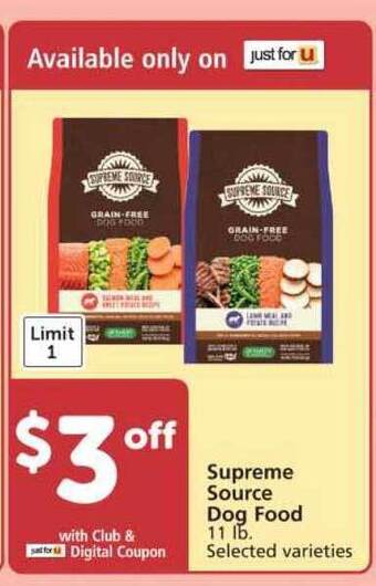 Vons Supreme Source Dog Food offer