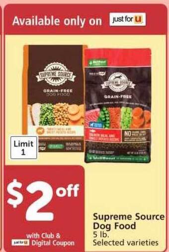 Vons Supreme Source Dog Food offer