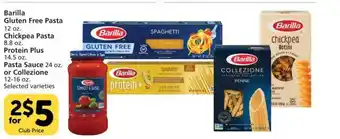 Vons Barilla Gluten Free Pasta, Chickpea Pasta, Protein Plus, Pasta Sause Or Collezione offer