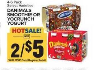 Food Lion Danimals Smoothie Or Yocrunch Yogurt offer